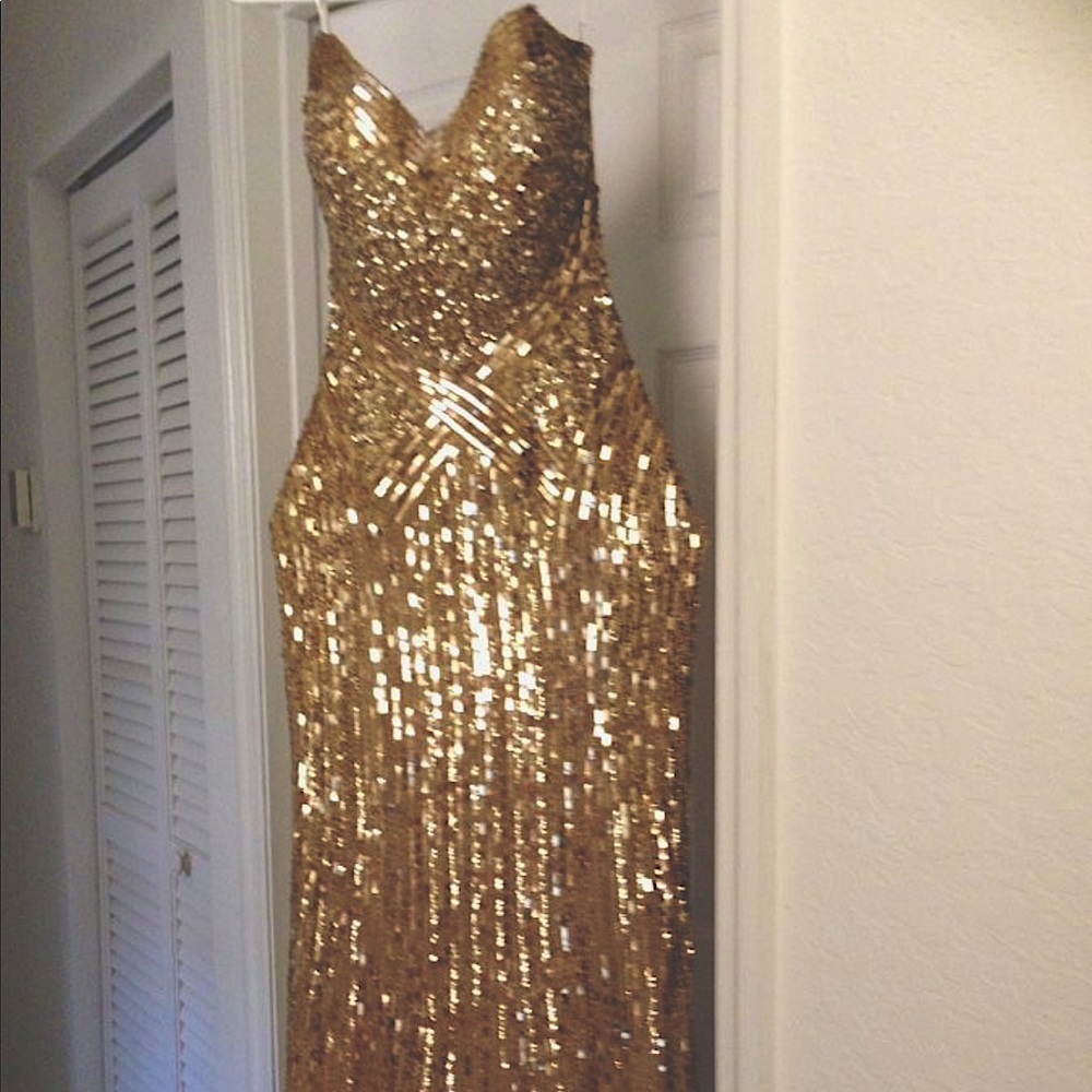 Tiffany and company gold beaded occasion dress
